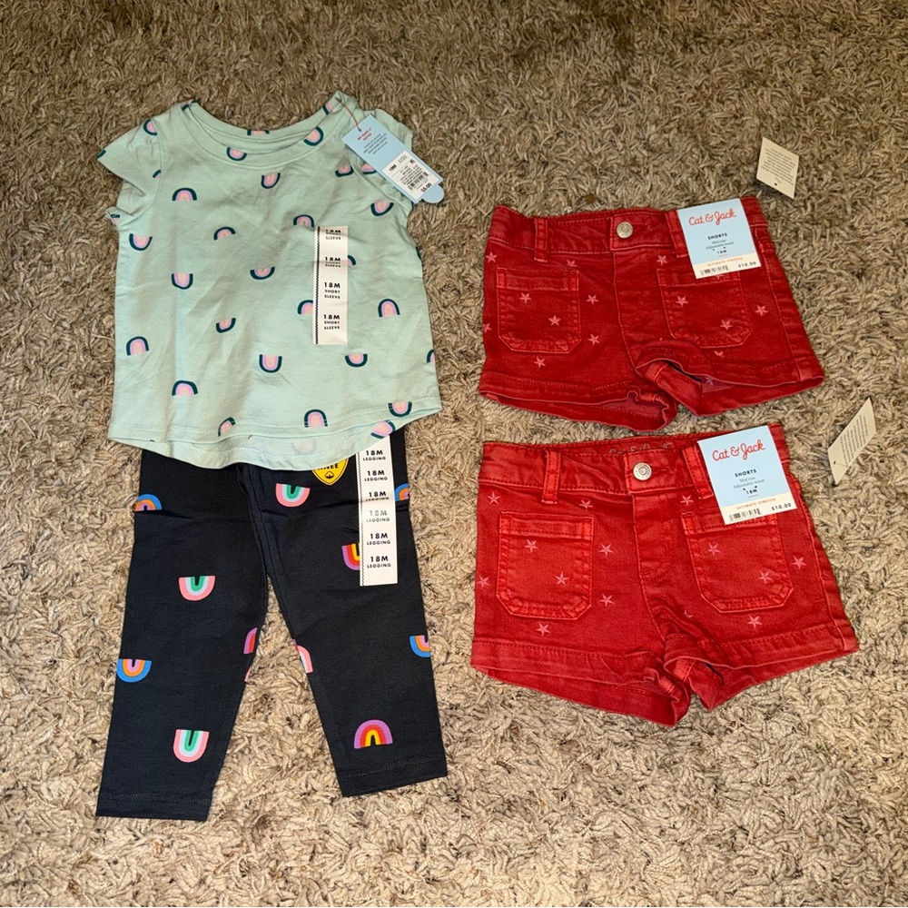 Girls cat and Jack a lot all new with tags size 18 months